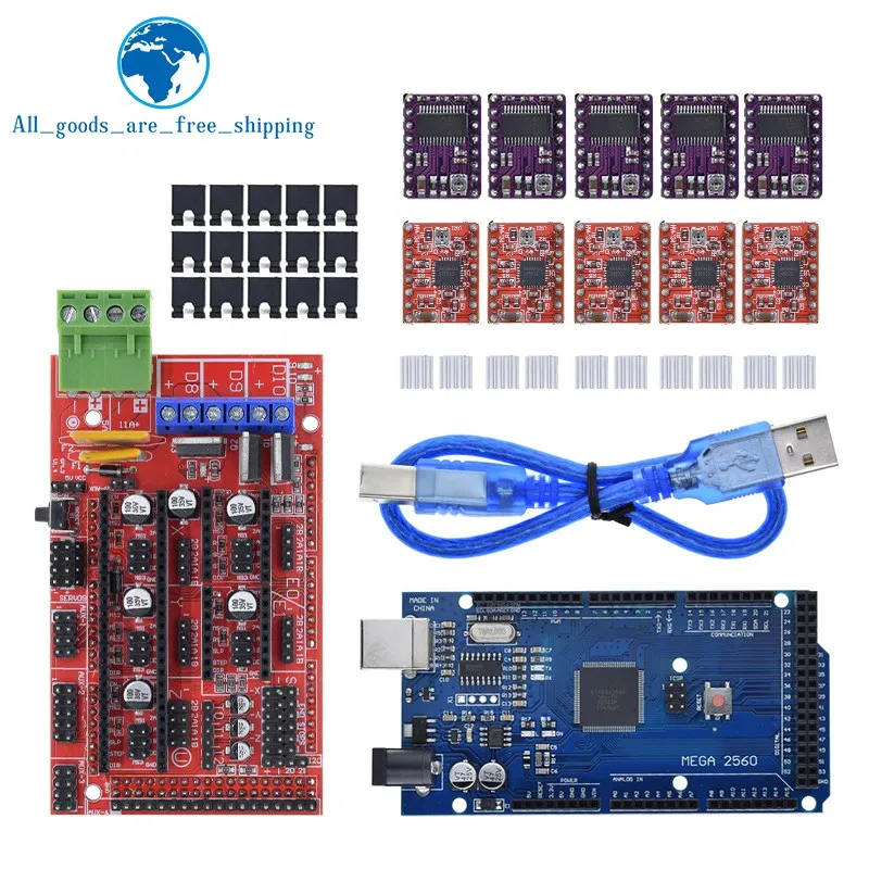 3D Printer Mega 2560 R3 + RAMPS 1.4 control panel+ 5pcs A4988 or DRV8825 Stepper Motor Drive for 3D printer kit for arduino kit
3D Printer Mega 2560 R3 + RAMPS 1.4 control panel+ 5pcs A4988 or DRV8825 Stepper Motor Drive for 3D printer kit for arduino kit
