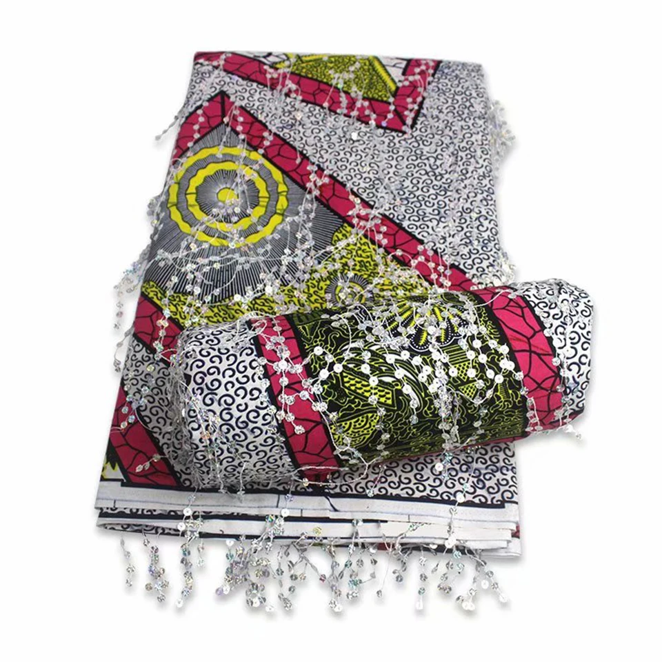 Latest Sequins African Fabrics 100% Cotton Batiki Wax Prints Kitenge/Pagnes/Kikwembe Embroidered Sequins YXL-155
Latest Sequins African Fabrics 100% Cotton Batiki Wax Prints Kitenge/Pagnes/Kikwembe Embroidered Sequins YXL-155