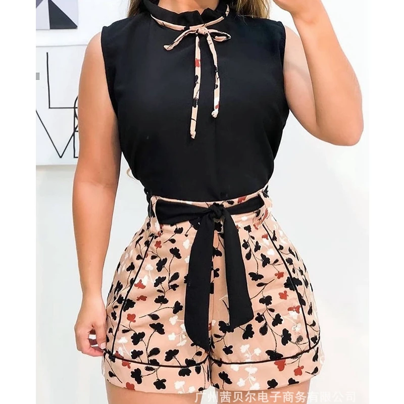WEPBEL Women's Sexy Printed Slim-Fit Solid Color Suit Summer Lace Up High Waist Straight Shorts + Sleeveless O-Neck Vest Suit
WEPBEL Women's Sexy Printed Slim-Fit Solid Color Suit Summer Lace Up High Waist Straight Shorts + Sleeveless O-Neck Vest Suit