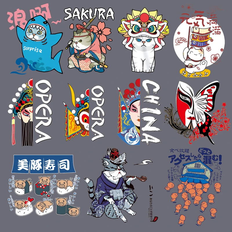Hot Fix Sticker Chinese Peking Opera Girl Appliques Heat Transfer Hot Stamping Clothing Bag Stickers Iron on Lovely cat Patches
Hot Fix Sticker Chinese Peking Opera Girl Appliques Heat Transfer Hot Stamping Clothing Bag Stickers Iron on Lovely cat Patches