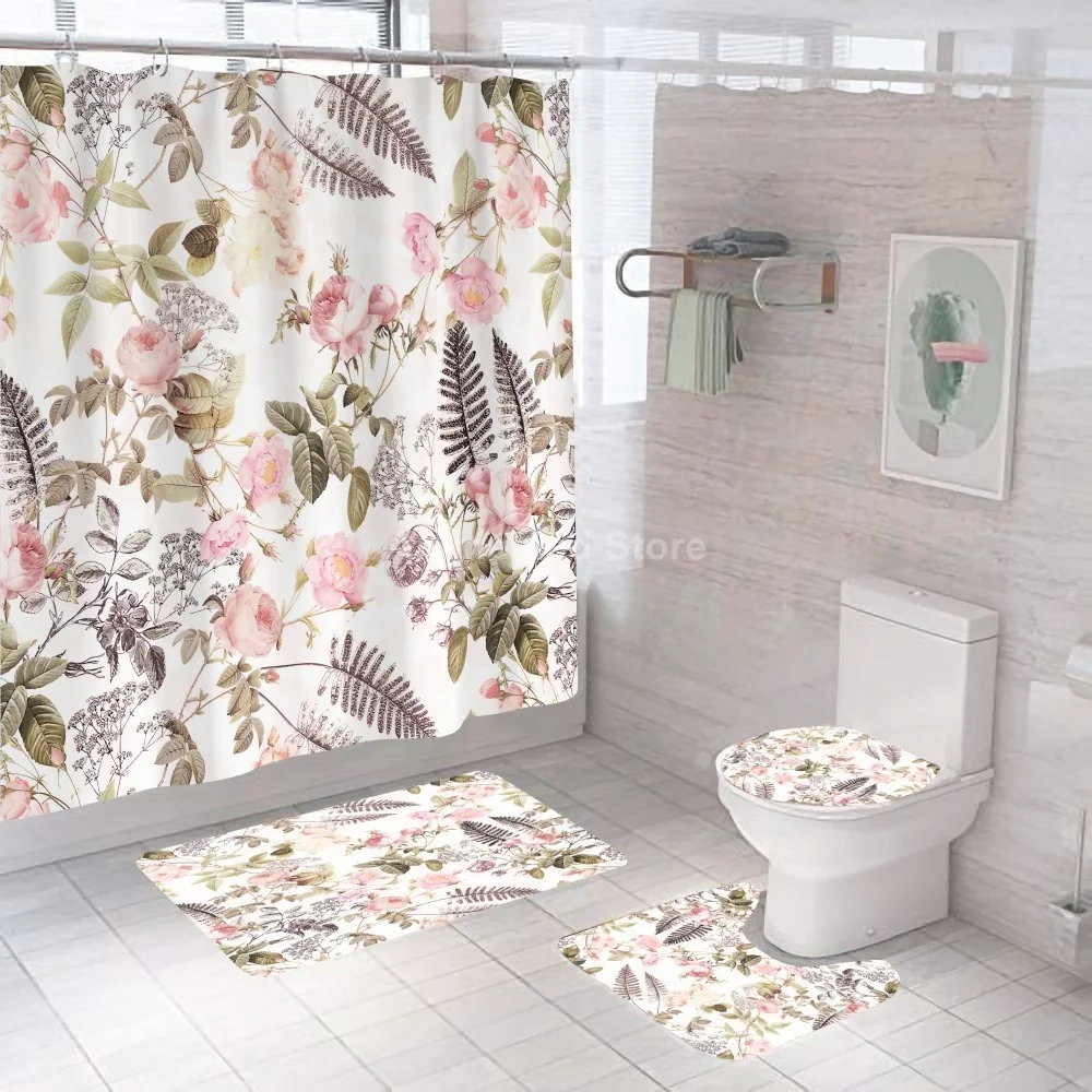 Pastrol Flower Shower Curtains Fashion Bathroom Curtain Bath Set Toilet Cover Mat Non-Slip Washroom Rug Set Modern 180x180cm
Pastrol Flower Shower Curtains Fashion Bathroom Curtain Bath Set Toilet Cover Mat Non-Slip Washroom Rug Set Modern 180x180cm