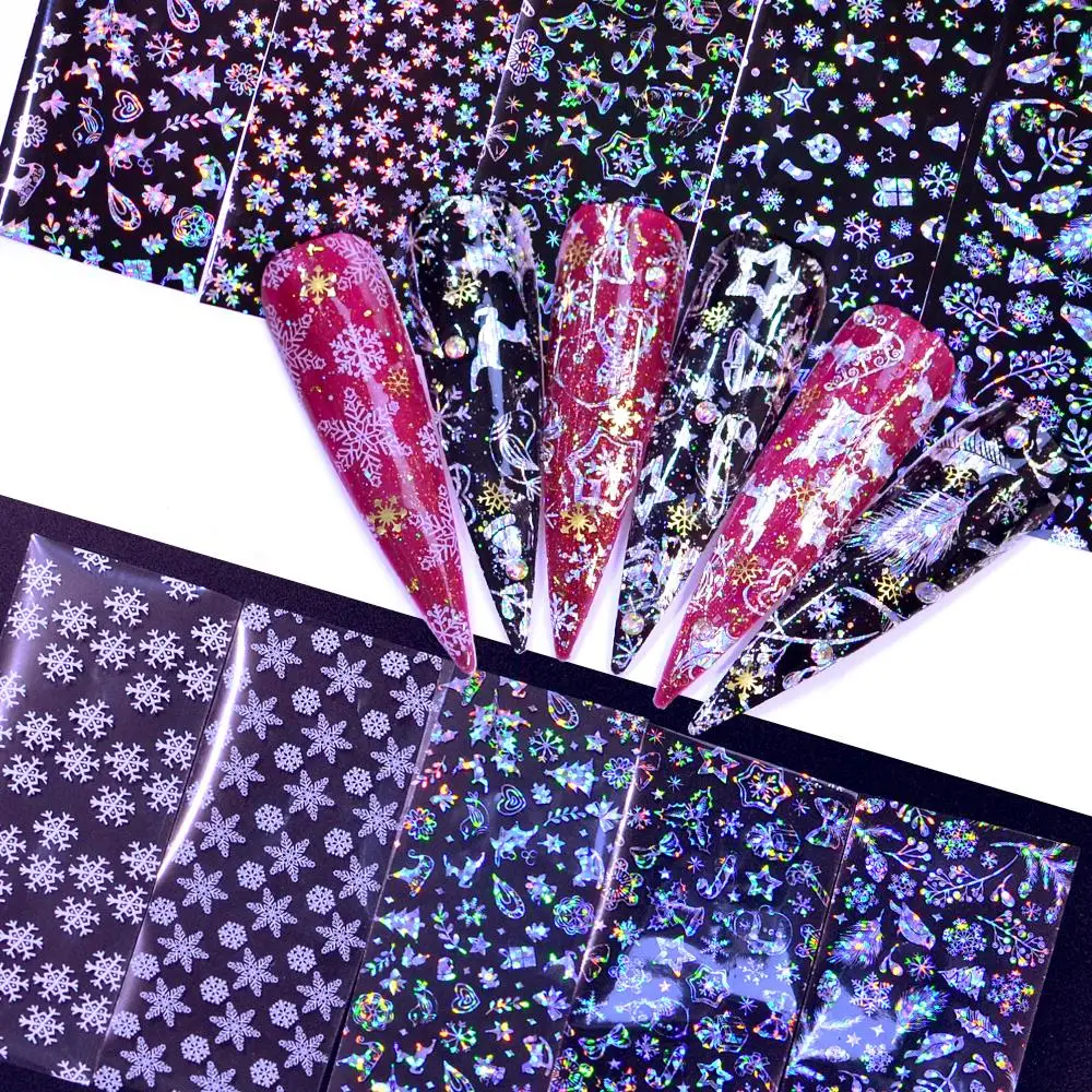 FWC 10 PCS Xmas Pattern for Nail Sticker 3D Snowflake Star Laser Glitter Christmas Nail Art Transfer Foils
FWC 10 PCS Xmas Pattern for Nail Sticker 3D Snowflake Star Laser Glitter Christmas Nail Art Transfer Foils