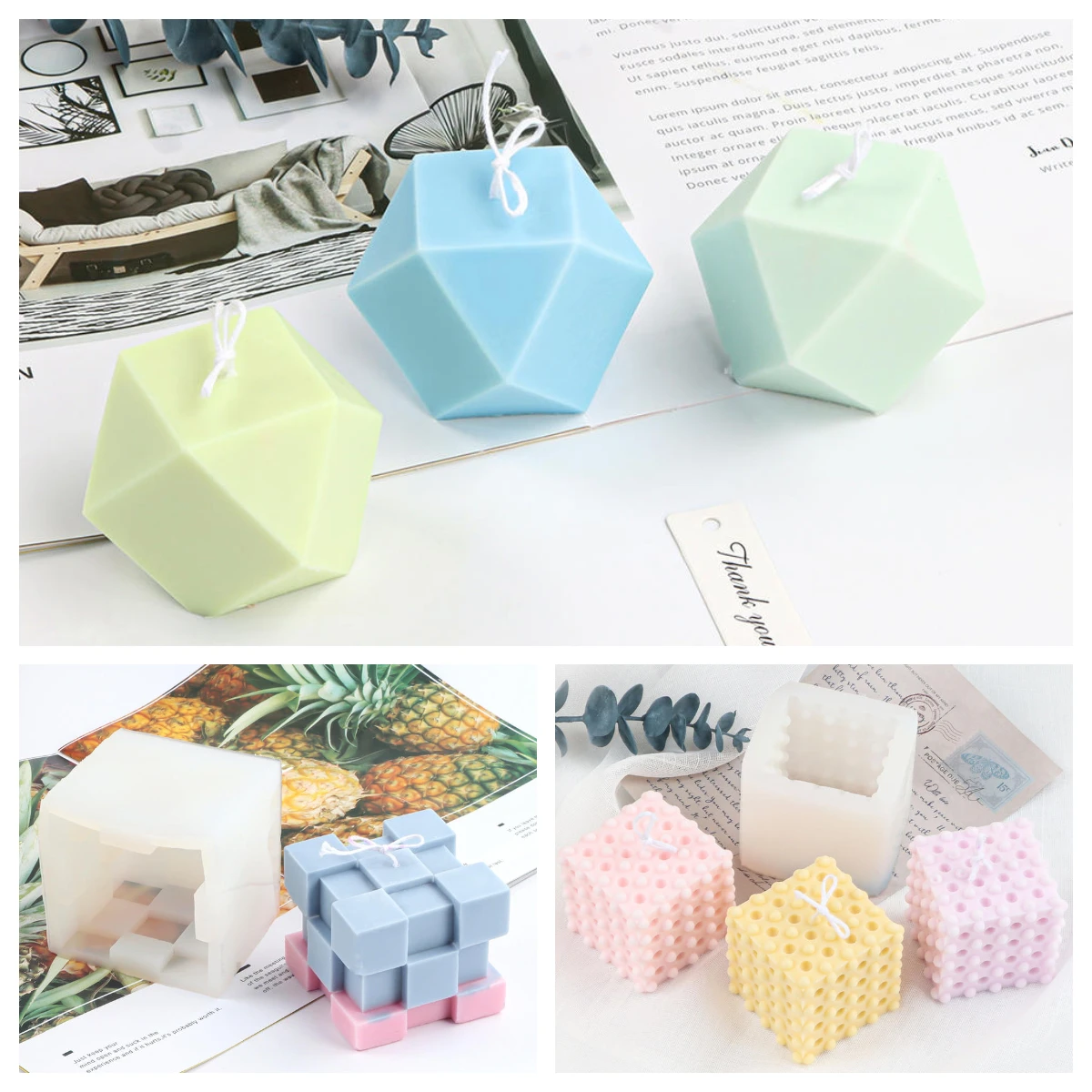 3D Concave Convex Cube Silicone Candle Mold Fondant Muti Section Soap Mould Tool Handmade Artwork Crafts Candle Making Mold
3D Concave Convex Cube Silicone Candle Mold Fondant Muti Section Soap Mould Tool Handmade Artwork Crafts Candle Making Mold