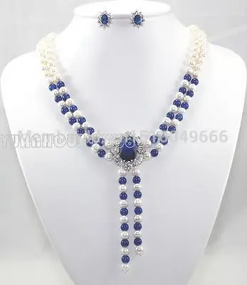SU231 Hot sale >>>>Fashion Jewelry 2 Strands White Freshwater & Blue Jades Necklace Earring
SU231 Hot sale >>>>Fashion Jewelry 2 Strands White Freshwater & Blue Jades Necklace Earring