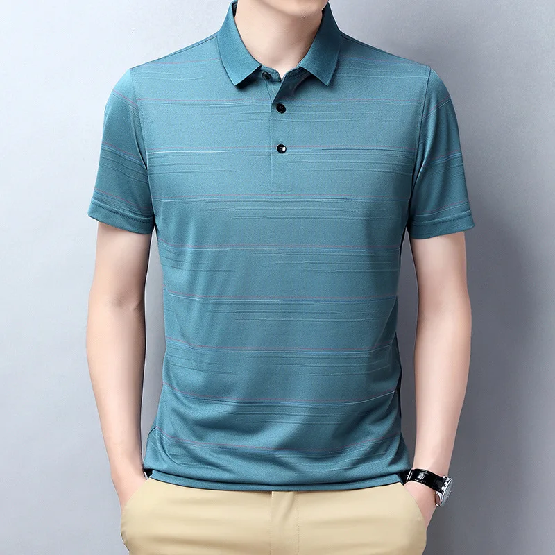 Summer men's Polo 2021 new Lapel stripe non iron business casual trend short sleeve T-shirt for men
Summer men's Polo 2021 new Lapel stripe non iron business casual trend short sleeve T-shirt for men