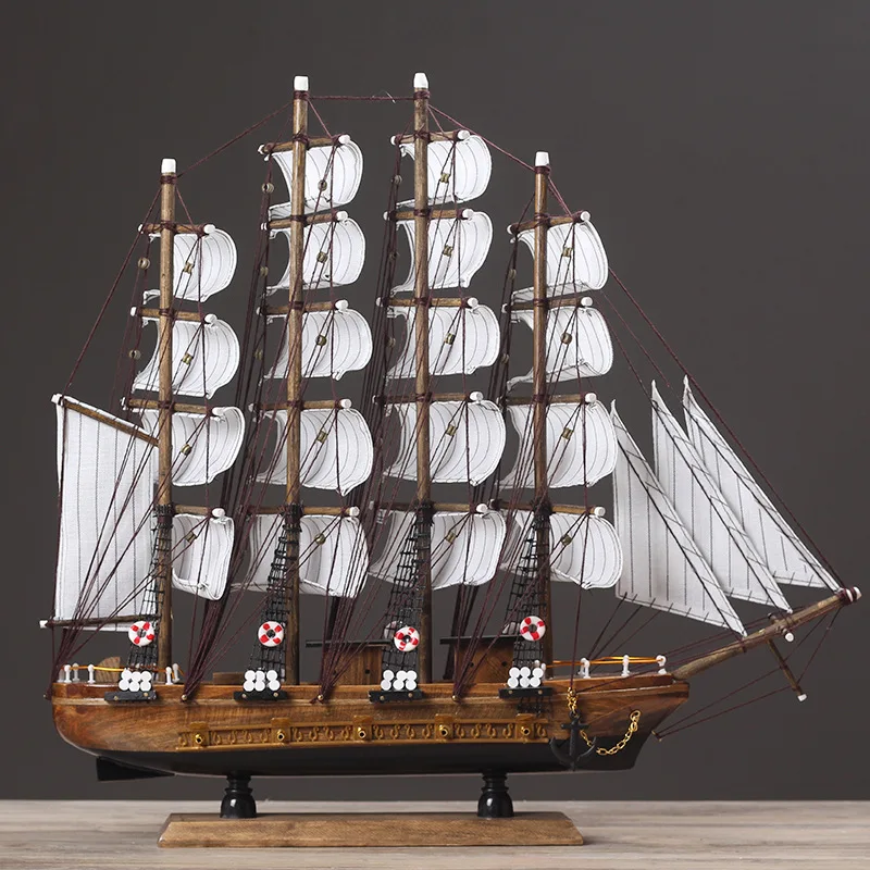 Mediterranean Sailing Model Ornaments Simulation of Solid Wood Boat Decoration Smooth Sailing Wooden Craft Boat
Mediterranean Sailing Model Ornaments Simulation of Solid Wood Boat Decoration Smooth Sailing Wooden Craft Boat