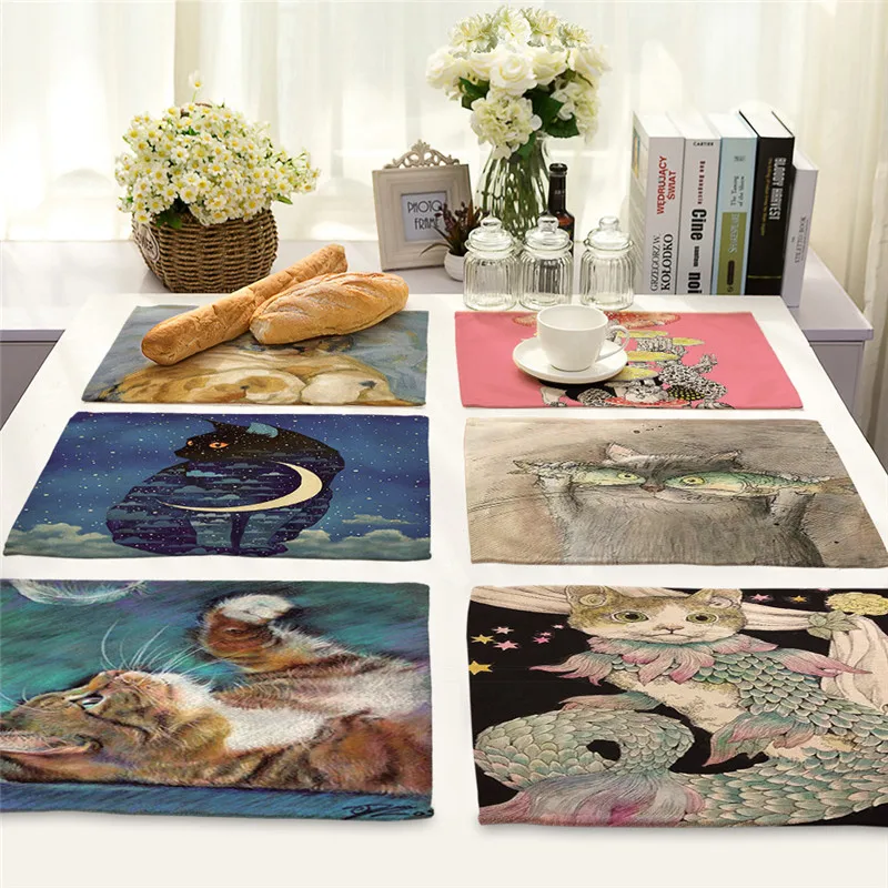 Cartoon Cat Dining Table Mat Animal Fish Printing Placemat Drink Coasters Home Kitchen Place Mats Dining Table Bar Mat Pad
Cartoon Cat Dining Table Mat Animal Fish Printing Placemat Drink Coasters Home Kitchen Place Mats Dining Table Bar Mat Pad