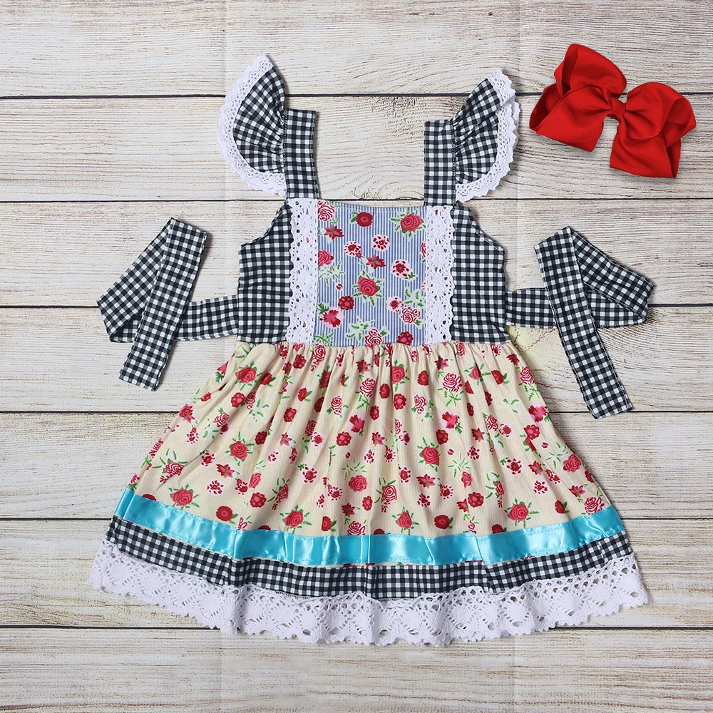New Fashion Boutique Summer Girls Black And White Plaid Belt Beige Skirt With Red Flowers Print Baby Outfit Clothes
New Fashion Boutique Summer Girls Black And White Plaid Belt Beige Skirt With Red Flowers Print Baby Outfit Clothes