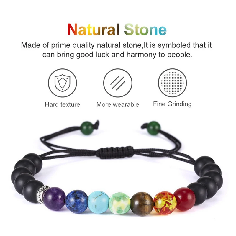 Bead 7 Chakras Nature Stone & Guardian Bracelet Beaded Reiki Healing Balance Bead Bracelets Yoga Bracelet for Women Men 6/8/10MM
Bead 7 Chakras Nature Stone & Guardian Bracelet Beaded Reiki Healing Balance Bead Bracelets Yoga Bracelet for Women Men 6/8/10MM