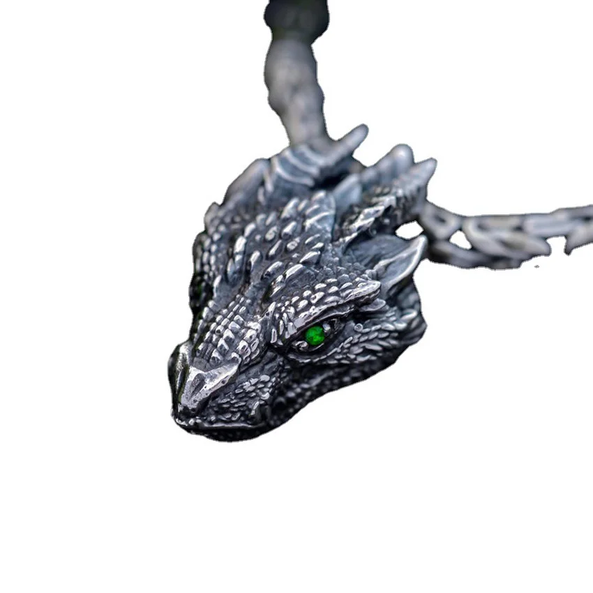 Punk Retro Gothic Jewelry Silver Dragon Necklace Pure Tin Hip Hop Pendant Cool Stuff Charm Necklaces Women Man Gift
Punk Retro Gothic Jewelry Silver Dragon Necklace Pure Tin Hip Hop Pendant Cool Stuff Charm Necklaces Women Man Gift