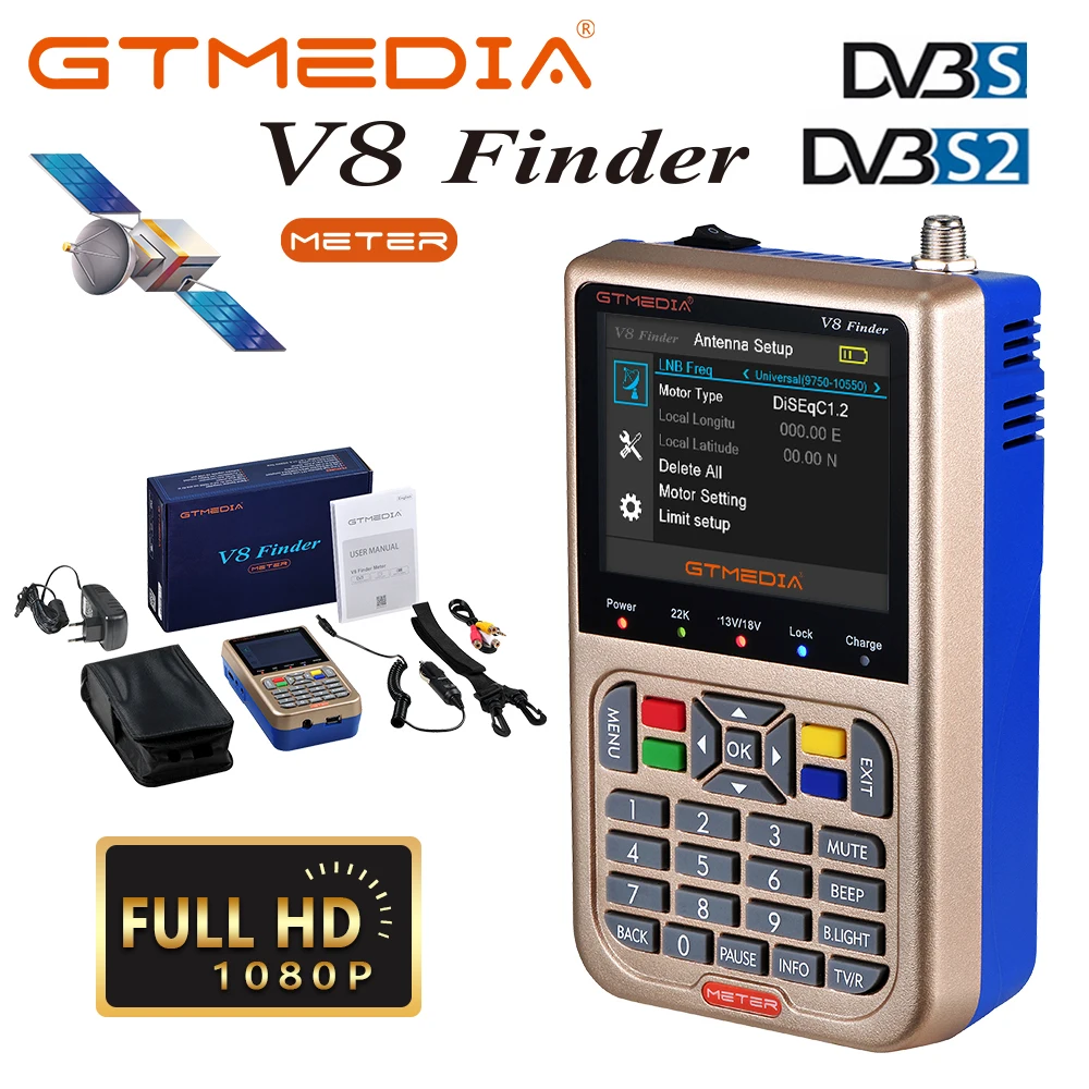 GTMEDIA V8 Finder DVB-S2/S2X спутниковый Finder Satfinder H.265 DVB S2 спутник Finder метр детектор полный 1080P FTA сидел
GTMEDIA V8 Finder DVB-S2/S2X спутниковый Finder Satfinder H.265 DVB S2 спутник Finder метр детектор полный 1080P FTA сидел