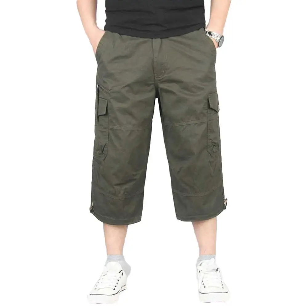 Spring Summer Casual Men Solid Color Breathable Pocket Pants Loose Elastic Waistband Straight Capri Cropped Pants Trousers Male
Spring Summer Casual Men Solid Color Breathable Pocket Pants Loose Elastic Waistband Straight Capri Cropped Pants Trousers Male