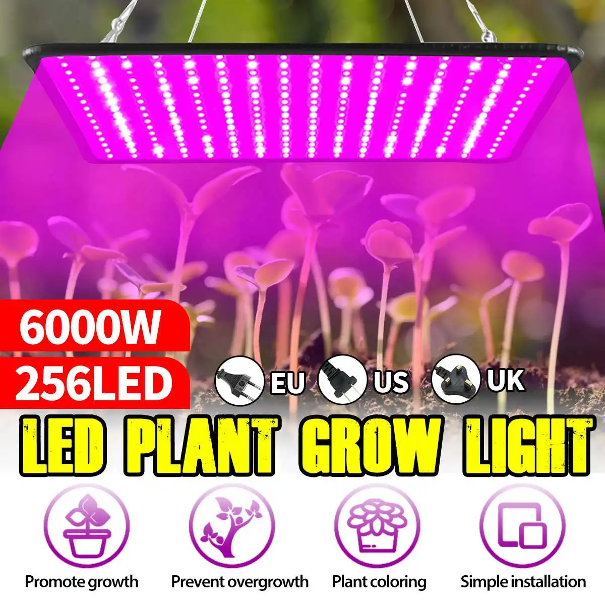 6000W 256 leds LED Grow Light Panel Full Spectrum Phyto Lamp LED Grow Lamp AC85-265V For Indoor Grow Tent Plants Growth Light
6000W 256 leds LED Grow Light Panel Full Spectrum Phyto Lamp LED Grow Lamp AC85-265V For Indoor Grow Tent Plants Growth Light