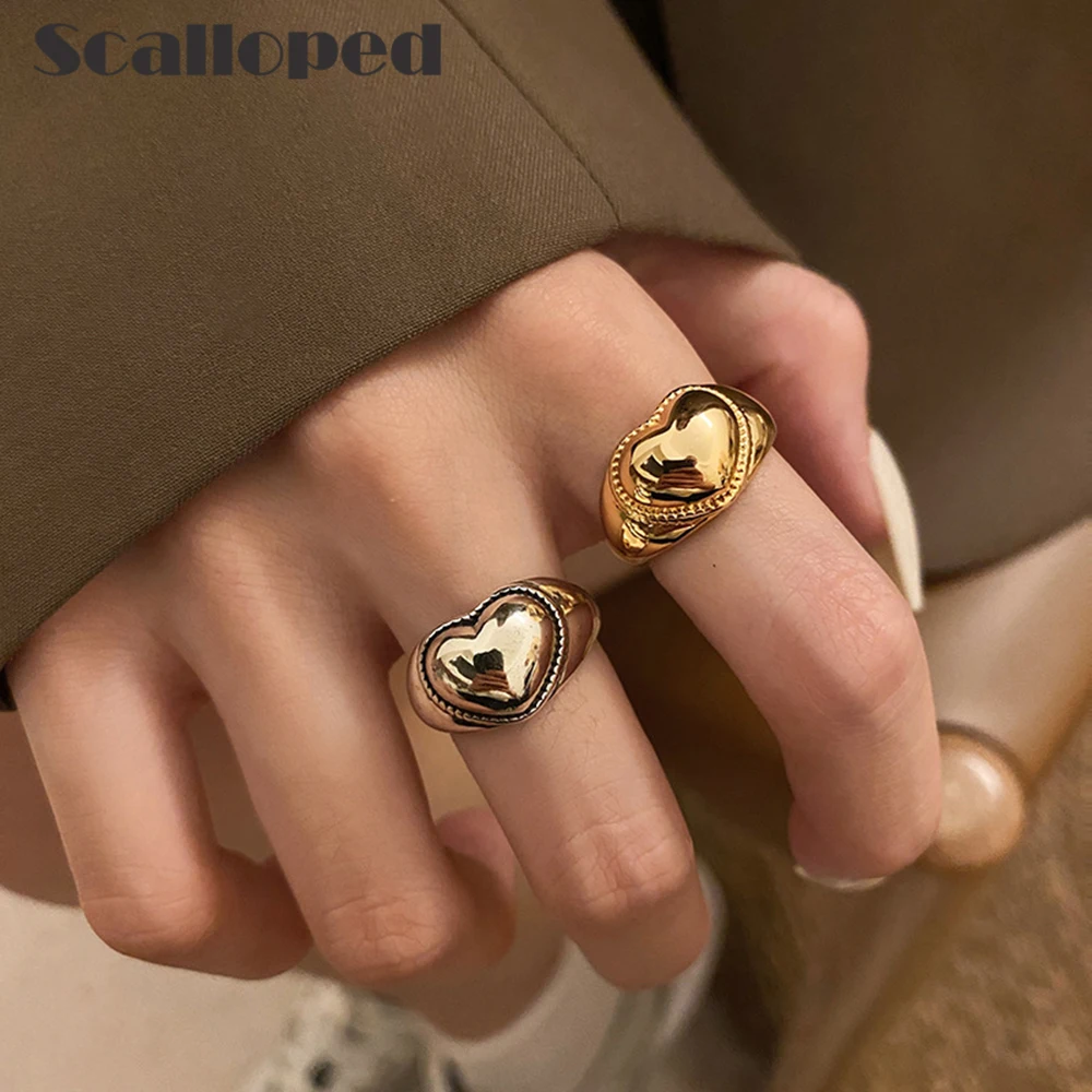 SCALLOPED French Vintage Simple Love Heart Opening Rings For Woman Luxury Brand Design Stacked Accessories Party Jewelry
SCALLOPED French Vintage Simple Love Heart Opening Rings For Woman Luxury Brand Design Stacked Accessories Party Jewelry
