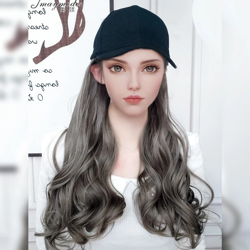 Synthetic Baseball Cap Wig Straight Hair/Wave Hair Wig with Black Hat Color One Size Adjustable Women's Aoki Linen Gray
Synthetic Baseball Cap Wig Straight Hair/Wave Hair Wig with Black Hat Color One Size Adjustable Women's Aoki Linen Gray