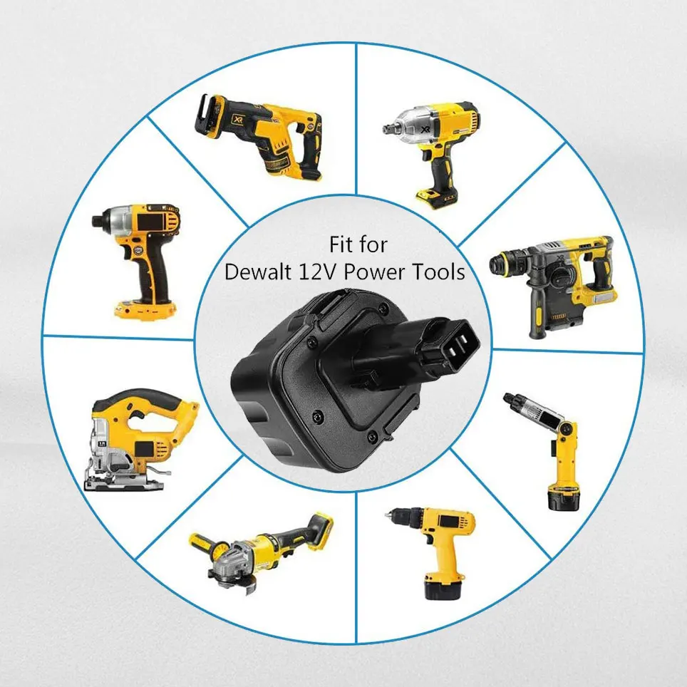 ERJER 2 pcs 3.6Ah for Dewalt 12V battery XRP DW9071 Advanced replacement Ni-MH battery for Dewalt 12V cordless power tools
ERJER 2 pcs 3.6Ah for Dewalt 12V battery XRP DW9071 Advanced replacement Ni-MH battery for Dewalt 12V cordless power tools