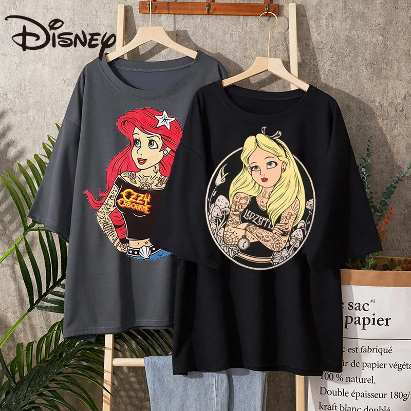 Disney Alice Adventures in Wonderland Ladies cotton top Snow White print casual chic short sleeved T-shirt for summer
Disney Alice Adventures in Wonderland Ladies cotton top Snow White print casual chic short sleeved T-shirt for summer