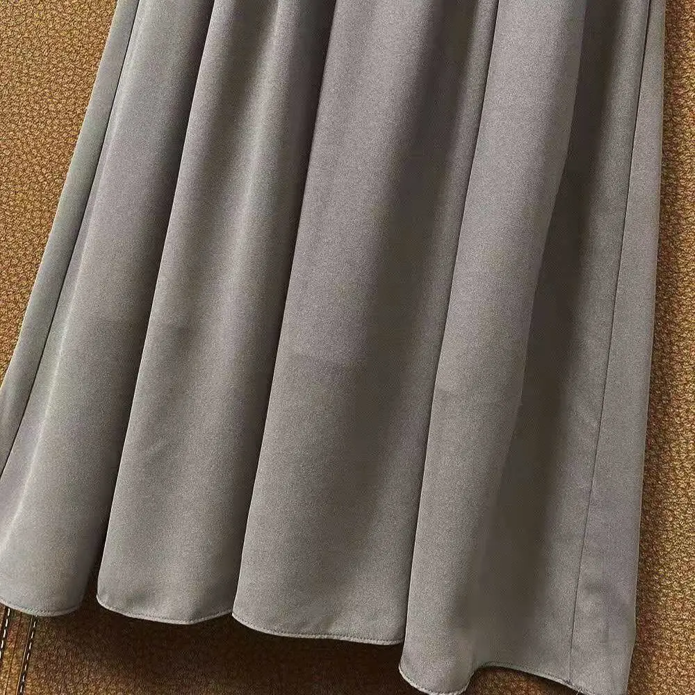 AELESEEN Runway Fashion Women Dress 2021 Designer Soft Classic Solid Gray Long Elegant Bow Sashes Office Ladies Party Dress
AELESEEN Runway Fashion Women Dress 2021 Designer Soft Classic Solid Gray Long Elegant Bow Sashes Office Ladies Party Dress