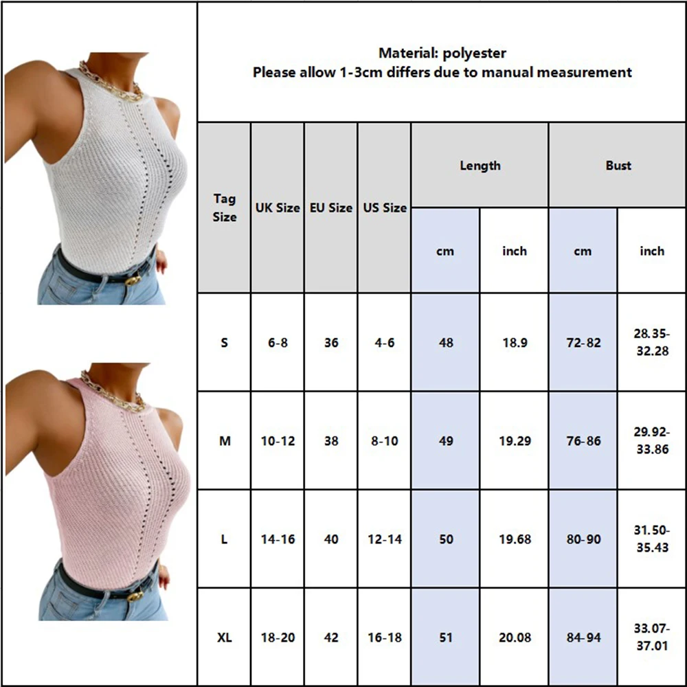 Sexy Summer Hollow Out Tank Tops for Women Knitted Slim Fit Solid Vest Casual Sleeveless Tee Tops Ladies Party Club Wear New D30
Sexy Summer Hollow Out Tank Tops for Women Knitted Slim Fit Solid Vest Casual Sleeveless Tee Tops Ladies Party Club Wear New D30