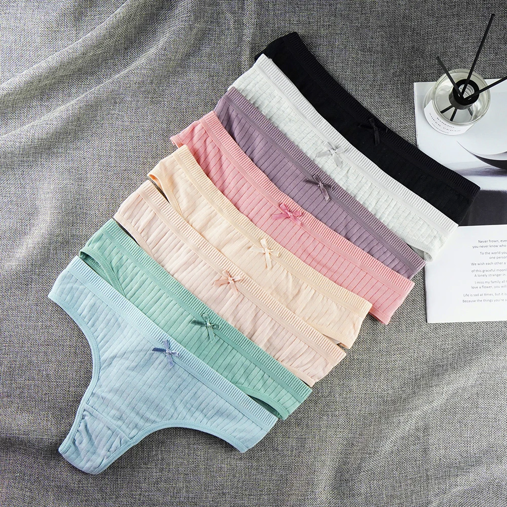 3 Pcs/Lot Women Underwear Lingerie Sexy Cotton Panties Lady Panty with Bow Solid Color Striped Briefs G String
3 Pcs/Lot Women Underwear Lingerie Sexy Cotton Panties Lady Panty with Bow Solid Color Striped Briefs G String