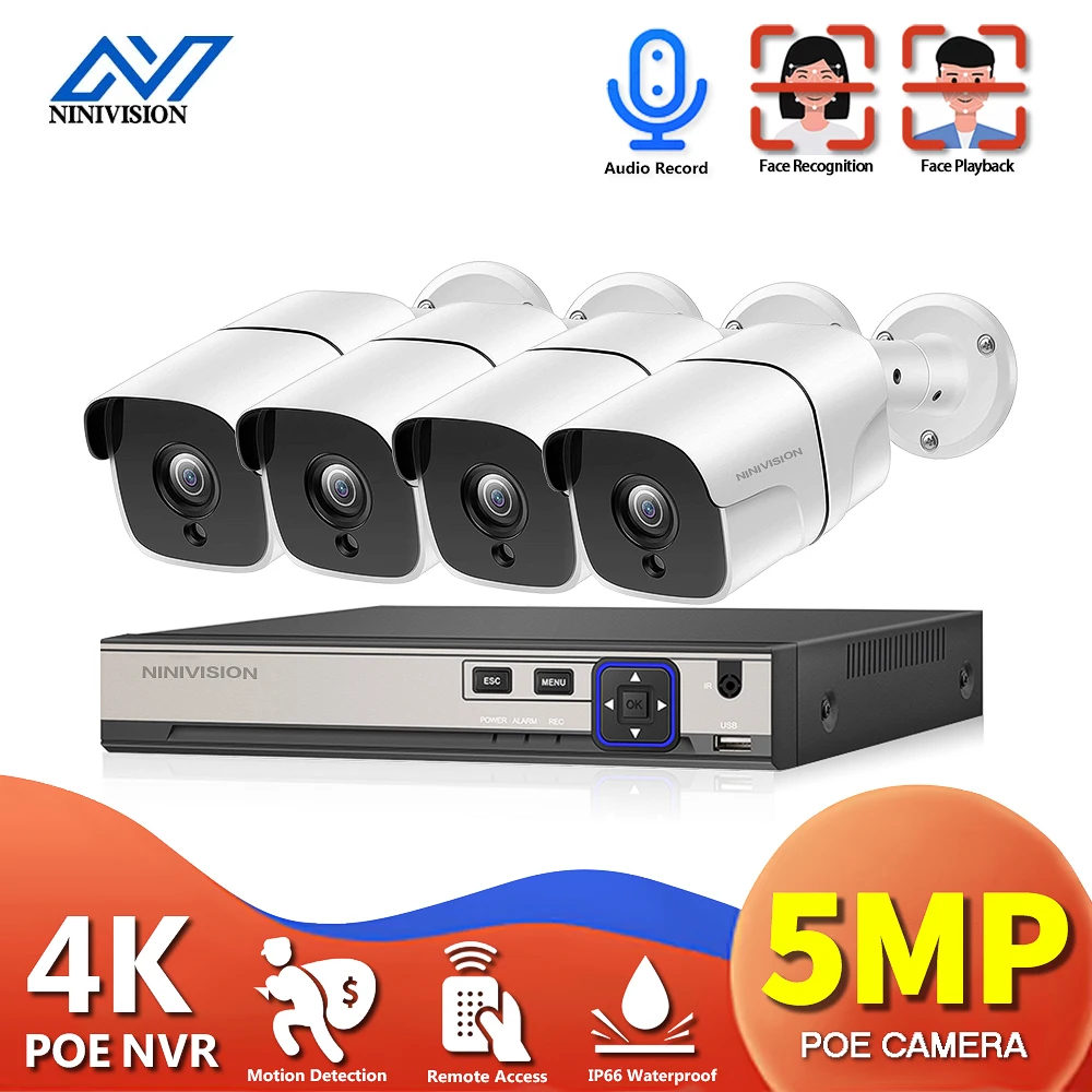 H.265 4K Face Detection Recognition POE NVR CCTV Security System HD waterproof 5MP Motion Detection IP Camera Surveillance Kit
H.265 4K Face Detection Recognition POE NVR CCTV Security System HD waterproof 5MP Motion Detection IP Camera Surveillance Kit