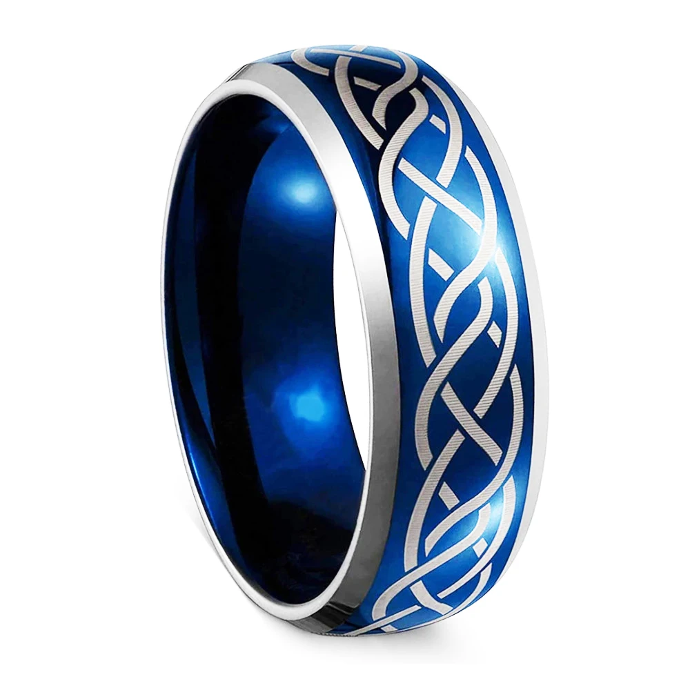 Popular 8 mm tungsten carbide steel black blue white edge laser stripe ring. The charm of men. Fashion trend engagement accessor
Popular 8 mm tungsten carbide steel black blue white edge laser stripe ring. The charm of men. Fashion trend engagement accessor
