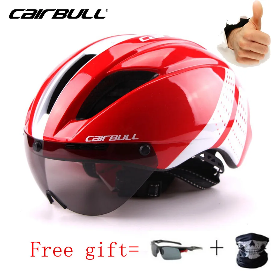 

Cairbull helmet tt time trial cycling helmet for men women goggles race road bike helmet with lens Casco Ciclismo bicy