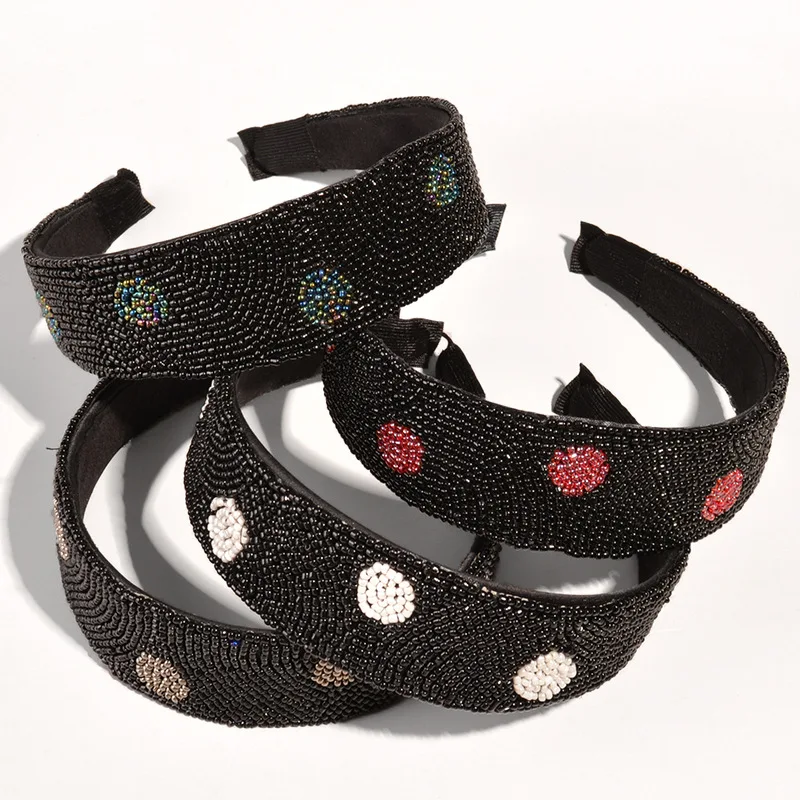 New Arrival Handmade Beads Hairbands Bohemia White Black Color Simple Shiny Sequin Headbands Wedding Engagement Turban Hair Hoop
New Arrival Handmade Beads Hairbands Bohemia White Black Color Simple Shiny Sequin Headbands Wedding Engagement Turban Hair Hoop