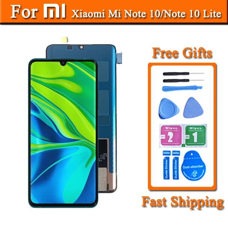 ЖК дисплей AMOLED для Xiaomi Mi Note 10 сенсорный экран в сборе с дигитайзером mi note10 lite
