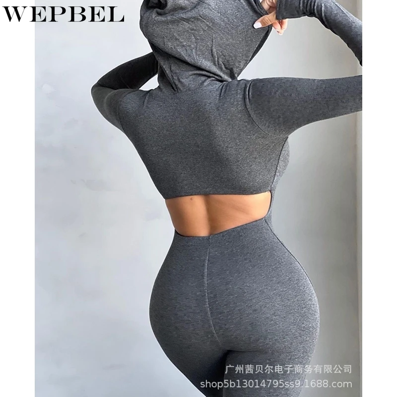 WEPBEL Women's Hollow Out Solid Color Slim Jumpsuits Spring Summer Sexy Sports Long Sleeve High Waist Hooded Pencil Jumpsuits
WEPBEL Women's Hollow Out Solid Color Slim Jumpsuits Spring Summer Sexy Sports Long Sleeve High Waist Hooded Pencil Jumpsuits