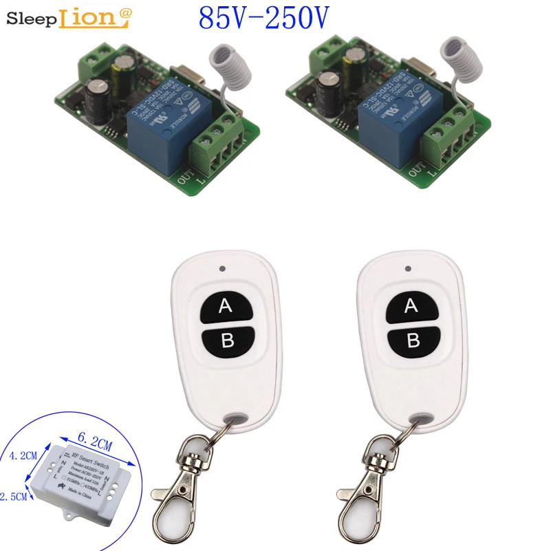 433MHz 220V Lamp Wireless Remote Control Switch 110V-85V 220V Relay Switch and Transmitter for Remote gate garage Light Control 
433MHz 220V Lamp Wireless Remote Control Switch 110V-85V 220V Relay Switch and Transmitter for Remote gate garage Light Control