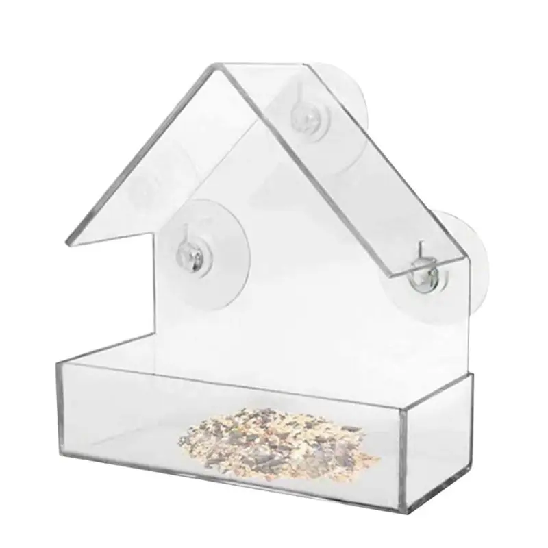 Window Feeder - Large Bird House Outside Removable Sliding Tray With Drain Hole Best For Wild Birds. Transparent Acrylic. Easy 
Window Feeder - Large Bird House Outside Removable Sliding Tray With Drain Hole Best For Wild Birds. Transparent Acrylic. Easy