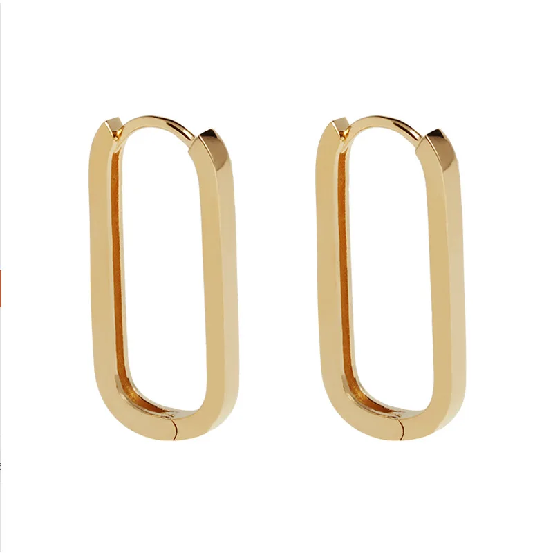 Gold Plated Hoop Earrings for Women Gifts 2020 S925 Fashion Jewelry Geometric Earings Square Simple Korean Fashion Luxury Design
Gold Plated Hoop Earrings for Women Gifts 2020 S925 Fashion Jewelry Geometric Earings Square Simple Korean Fashion Luxury Design