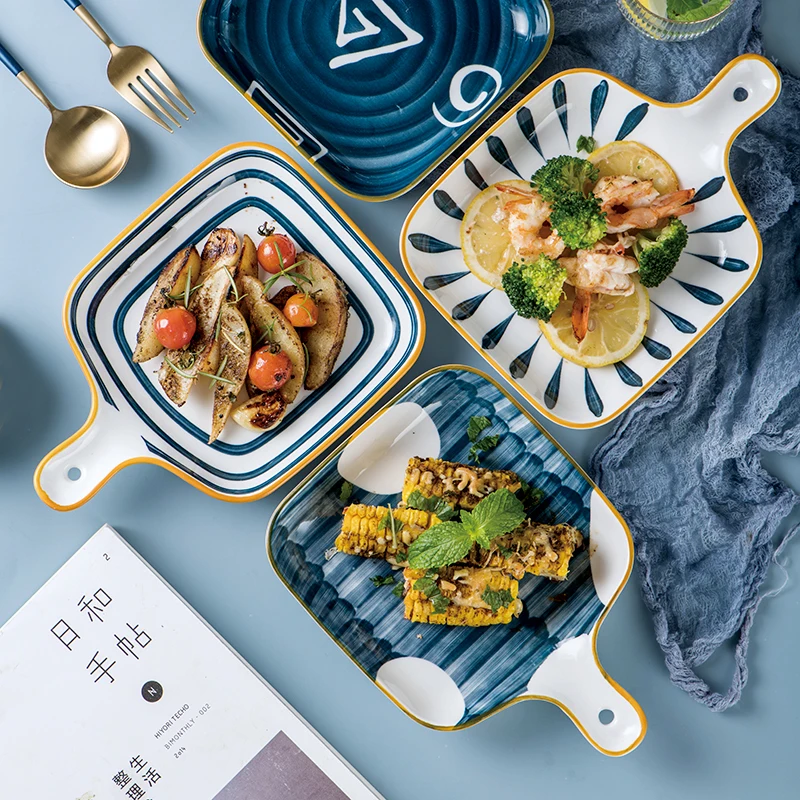 Ceramic plate creative personality net red plate dish plate household tableware good-looking handle breakfast plate cooking
Ceramic plate creative personality net red plate dish plate household tableware good-looking handle breakfast plate cooking