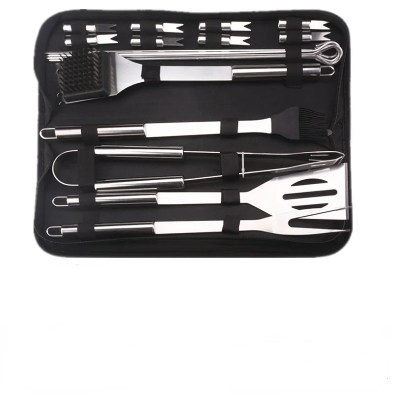 Stainless Steel BBQ Tools Barbecue Set 20pcs Barbecue Clip Spatula Fork Tongs Knife Brush Skewers Camping Grilling Accessories
Stainless Steel BBQ Tools Barbecue Set 20pcs Barbecue Clip Spatula Fork Tongs Knife Brush Skewers Camping Grilling Accessories