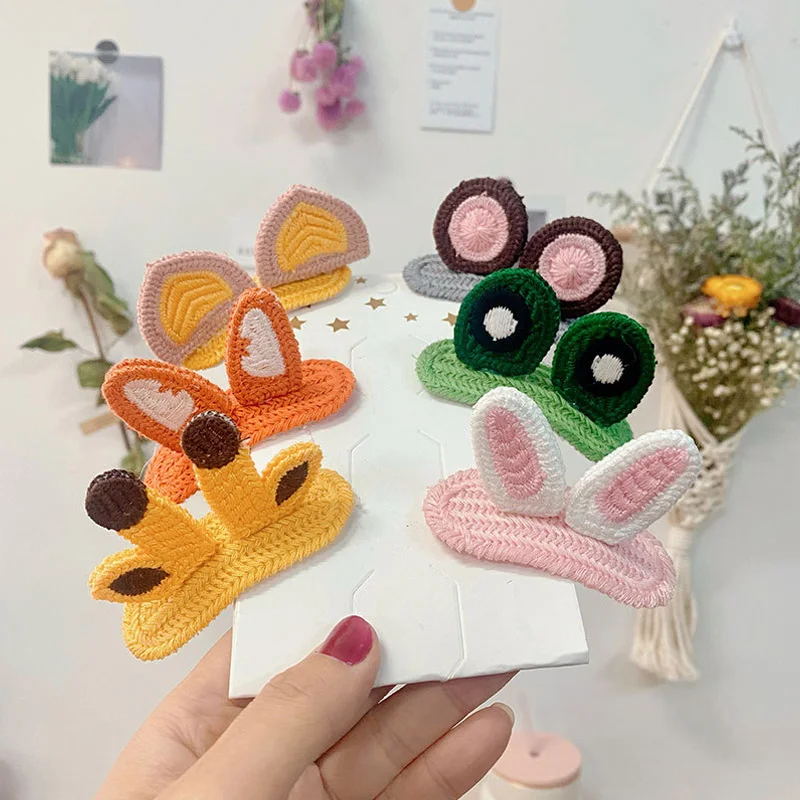 

1PCS Children's Day Girls Boys Hairpins Hand Knitted Cartoon Cute Fruits Animal Ears Stereo BB Clip Hair Accessories Wholesale