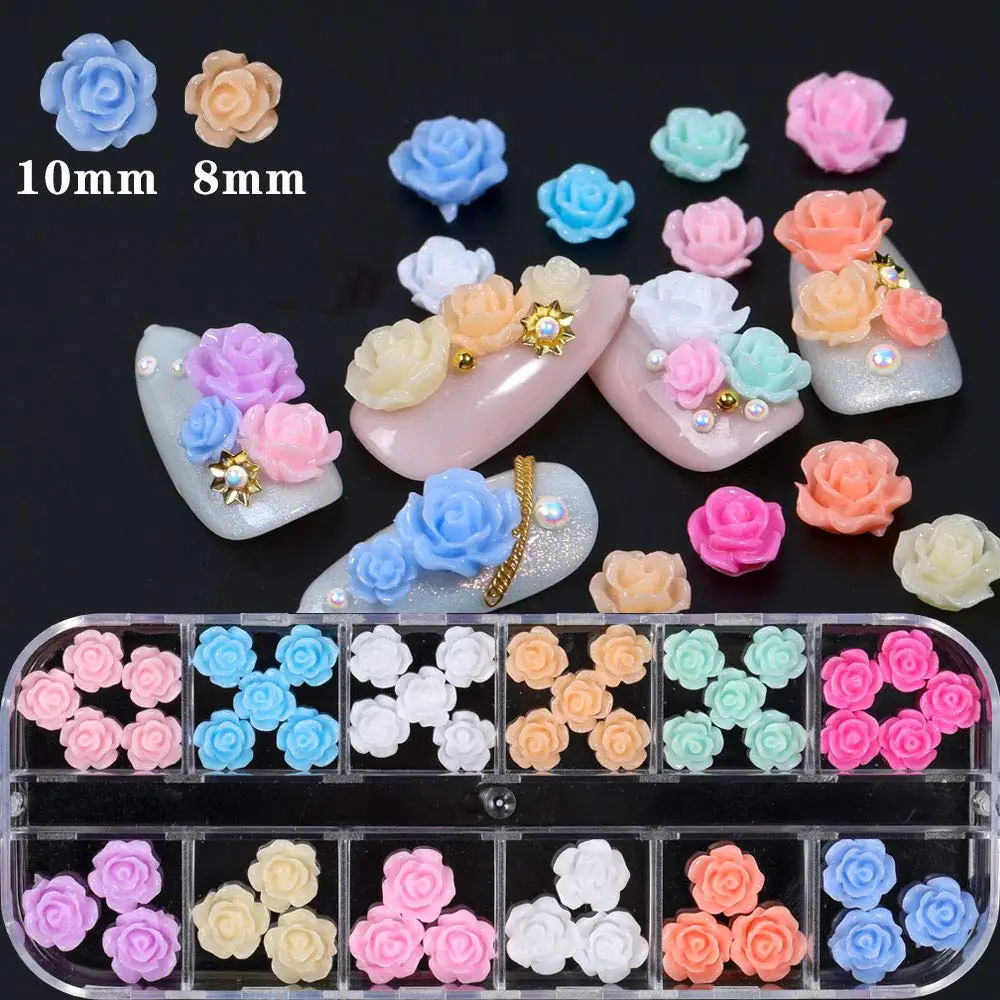 48pcs/box 3d Rose Nail Art Acrylic Charms Glitter Decals Decoration Flower Design Stud Jewelry Accessories Diy Manicures Tips
48pcs/box 3d Rose Nail Art Acrylic Charms Glitter Decals Decoration Flower Design Stud Jewelry Accessories Diy Manicures Tips