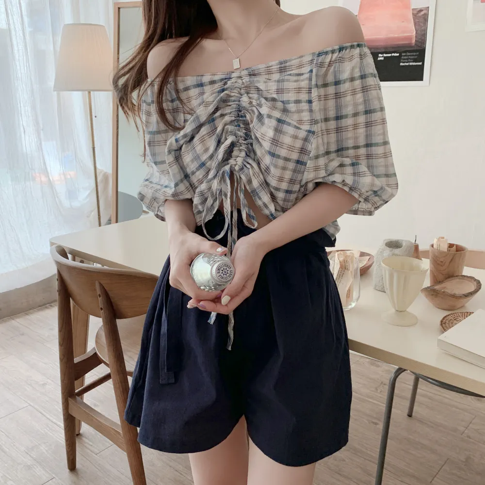 off shoulder short sleeve Women Tops sexy crop tops Shirt Cotton Girls Blouse Plus Size Summer Women Blouse Plaid femme Blus
off shoulder short sleeve Women Tops sexy crop tops Shirt Cotton Girls Blouse Plus Size Summer Women Blouse Plaid femme Blus