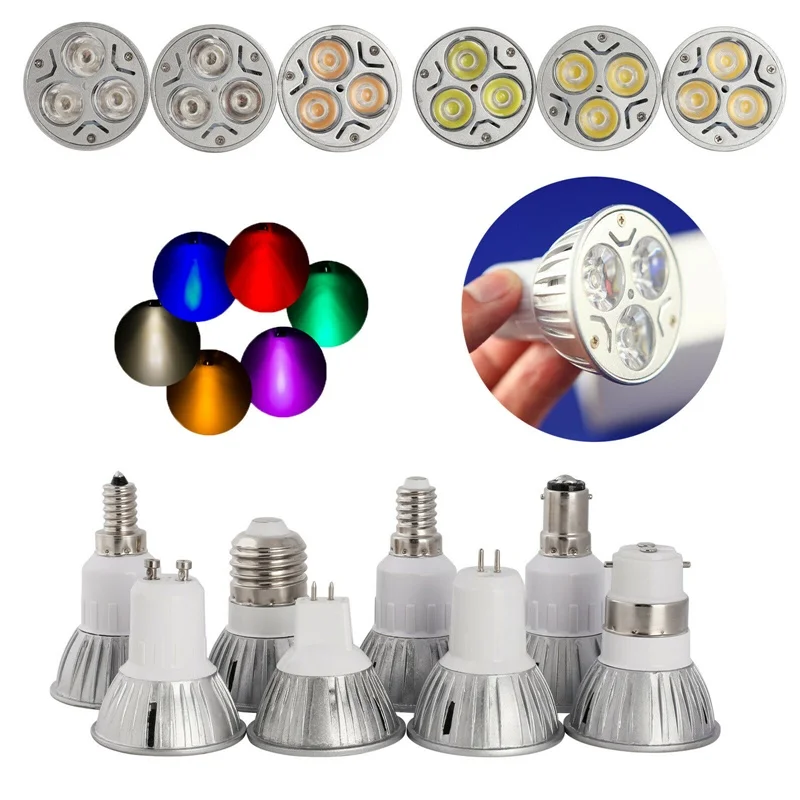

3W Dimmable LED Spotlight GU10 MR16 GU5.3 E27 E14 E12 B22 B15 Bulb Lampada 110V 220V 12V Lamp Bombillas Lights For Home Decor