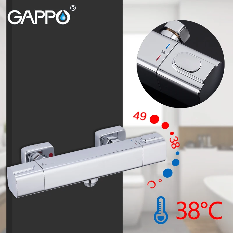 

Термостатические Смесители GAPPO для ванны, хромированные, настенные, с термостатом, латунные Смесители для ванны, смеситель для душа