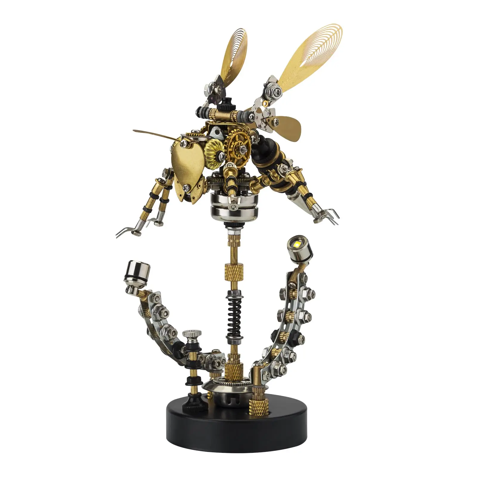 300 шт. + 3D Сборная механическая модель насекомого в стиле стимпанк “Оса” с набором для сборки и осветительной базой в подарок для детей.