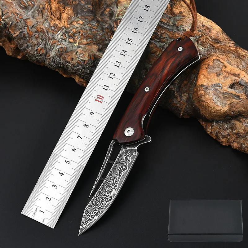 Damascus Steel Outdoor Folding Knife Sharp Camping Utility Knife Knife Portable Tool Simple Wooden Handle Outdoor Folding Knife
Damascus Steel Outdoor Folding Knife Sharp Camping Utility Knife Knife Portable Tool Simple Wooden Handle Outdoor Folding Knife