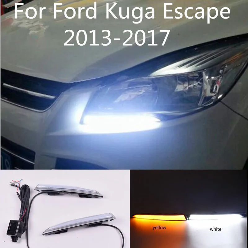 1 пара для Ford Kuga Escape 2013 2014 2015 2016 дневные ходовые огни светильник DRL светодиодный