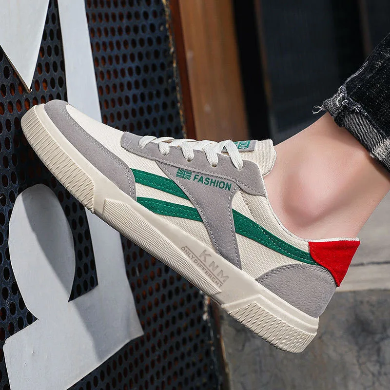 Men's Fashion Casual Lace-Up Colorful Trend Wild Canvas Sport Student Board Shoes Casual Men Vulcanized Shoes Sneakers
