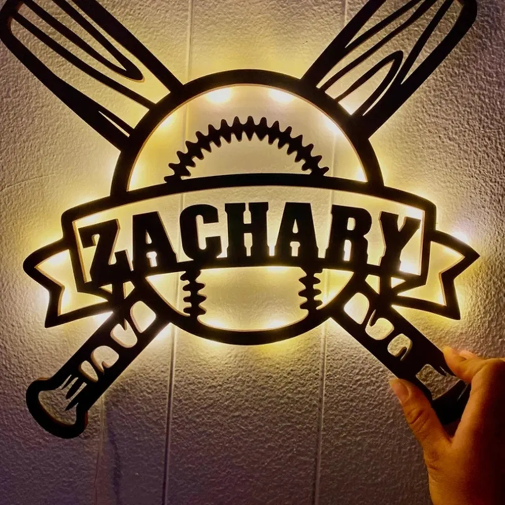 Personalized Name LED Wall Night Light Baseball Sign for Baseball Enthusiast Room Bedroom Decoration Custom Wooden Lamp 
Personalized Name LED Wall Night Light Baseball Sign for Baseball Enthusiast Room Bedroom Decoration Custom Wooden Lamp