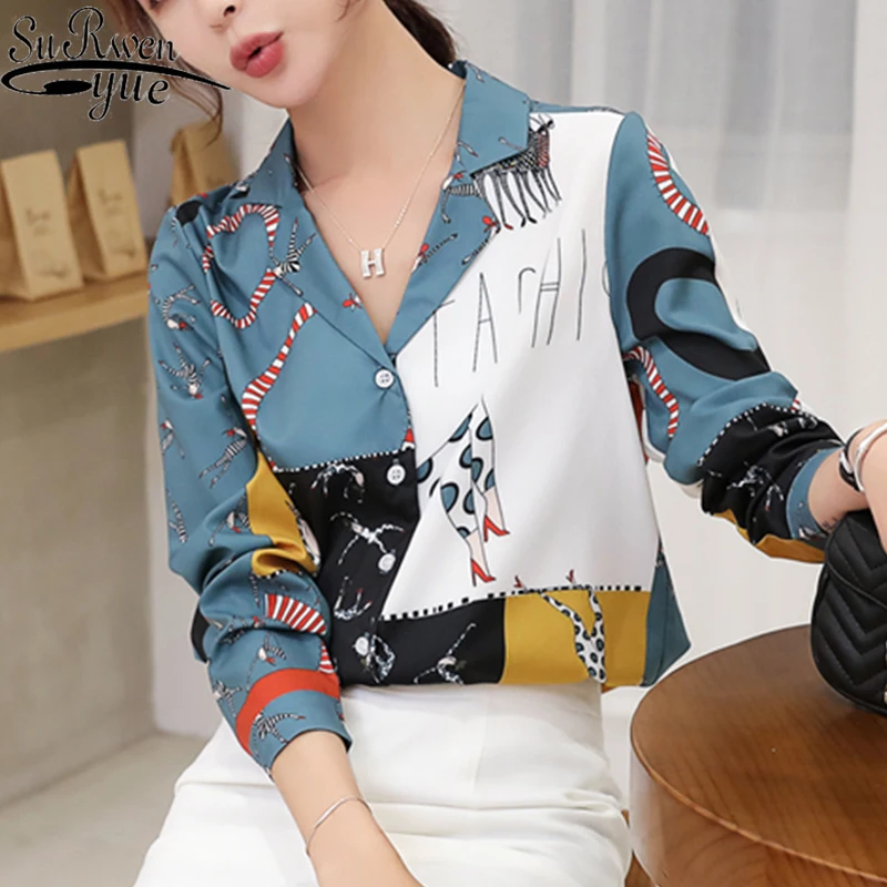 Chiffon Long Sleeve Button Office Lady Womens Tops and Blouses 2021 Ladies Tops Blouse Shirts Blusas V-Neck Printing 5995 50
Chiffon Long Sleeve Button Office Lady Womens Tops and Blouses 2021 Ladies Tops Blouse Shirts Blusas V-Neck Printing 5995 50