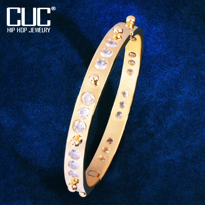 Gold Color Glossy Zirconia Bangle For Men Women Hip Hop Rock Rapper Jewelry Gift
Gold Color Glossy Zirconia Bangle For Men Women Hip Hop Rock Rapper Jewelry Gift