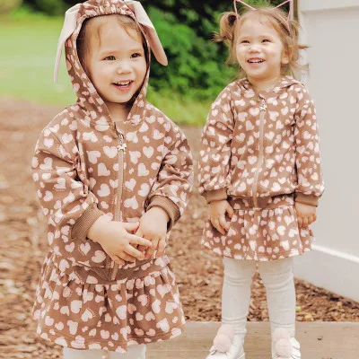 Autumn Girl Suit Korean Children's Love Leopard Print Hooded Zipper Jacket+skirt-pants Sets Kids Leggings Suit Baby Girl Clothes
Autumn Girl Suit Korean Children's Love Leopard Print Hooded Zipper Jacket+skirt-pants Sets Kids Leggings Suit Baby Girl Clothes
