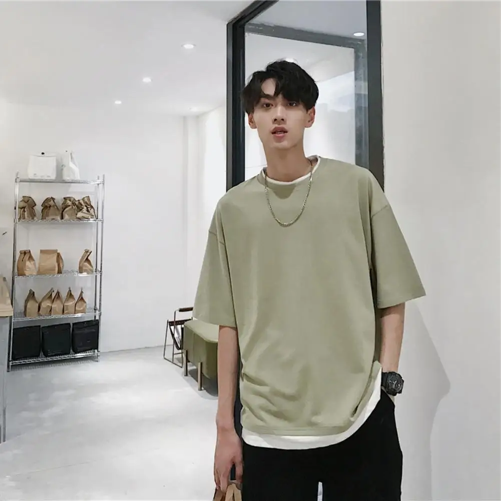 Solid Color Men Short Sleeve Round Neck Loose Patchwork Blouse T-shirt Tee Top Blouse T-shirt Tee Top Blouse T-shirt Tee Top Blo
Solid Color Men Short Sleeve Round Neck Loose Patchwork Blouse T-shirt Tee Top Blouse T-shirt Tee Top Blouse T-shirt Tee Top Blo