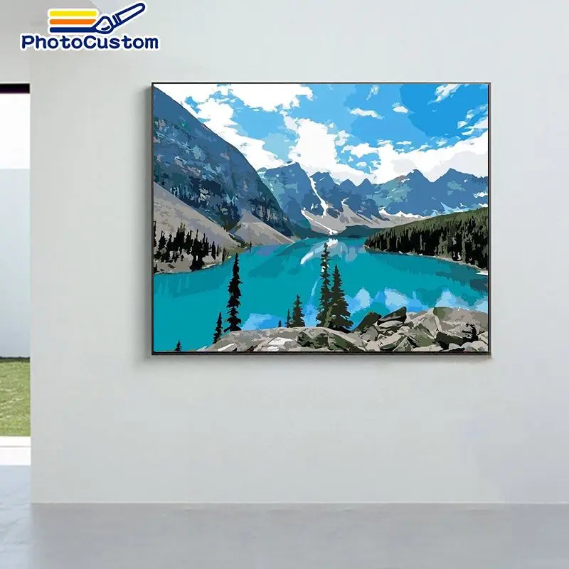 PhotoCustom Painting By Numbers Mountain and river Drawing On Canvas Paint Art Pictures Home Decor
PhotoCustom Painting By Numbers Mountain and river Drawing On Canvas Paint Art Pictures Home Decor
